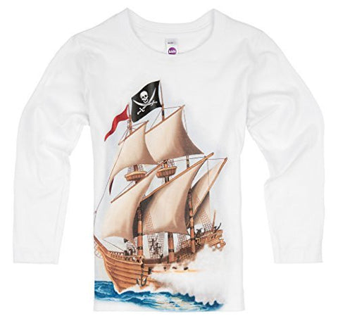 Shirts That Go Little Boys' Long Sleeve Pirate T-Shirt