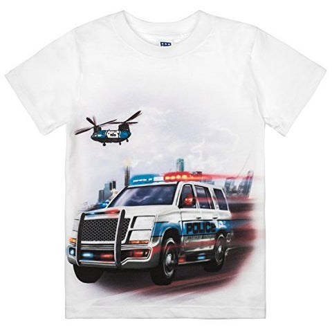 Shirts That Go Little Boys' Police SUV Truck & Helicopter T-Shirt