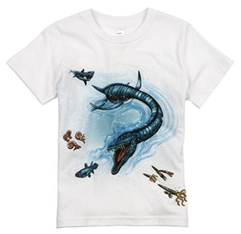 Shirts That Go Little Boys' Megalodon and Plesiosaurus Dinosaur T-Shirt
