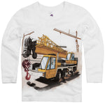 Shirts That Go Little Boys' Long Sleeve Construction Cranes & Truck T-Shirt