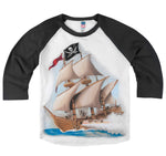 Shirts That Go Little Boys' Pirate Ship Raglan T-Shirt