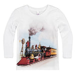 Shirts That Go Little Boys' Long Sleeve Old West Steam Train T-Shirt
