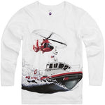 Shirts That Go Little Boys' Long Sleeve Boat & Helicopter T-Shirt
