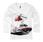 Shirts That Go Little Boys' Long Sleeve Helicopter & Boat T-Shirt