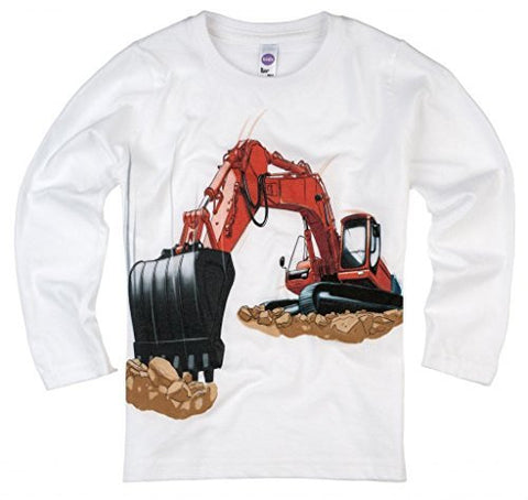 Shirts That Go Little Boys' Long Sleeve Excavator T-Shirt