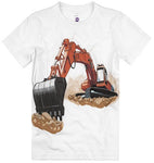 Shirts That Go Little Boys' Orange Excavator T-Shirt