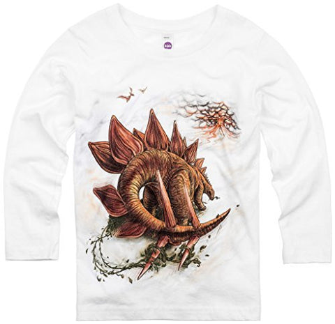 Shirts That Go Little Boys' Long Sleeve Stegosaurus Dinosaur T-Shirt