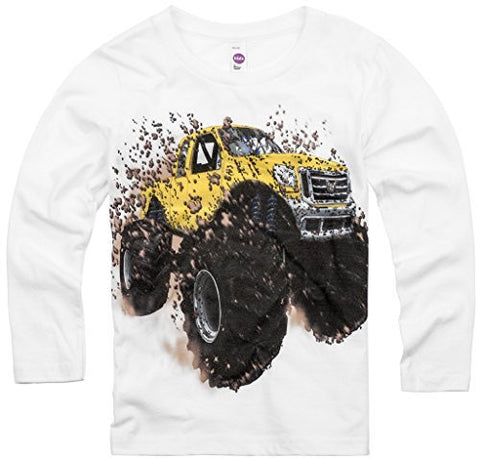 Shirts That Go Little Boys' Long Sleeve Big Yellow Monster Truck T-Shirt