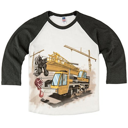 Shirts That Go Little Boys' Construction Cranes & Truck Raglan T-Shirt