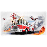 Shirts That Go Little Boys Fire Truck & Helicopters Truck Bath and Beach Towel