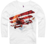 Shirts That Go Little Boys' Long Sleeve Red Baron Airplane T-Shirt