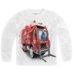 Shirts That Go Little Boys' Long Sleeve Big Red Garbage Truck T-Shirt