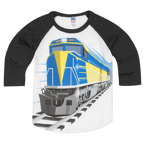 Shirts That Go Little Boys' Diesel Train Raglan T-Shirt