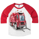 Shirts That Go Little Boys' Big Red Garbage Truck Raglan T-Shirt
