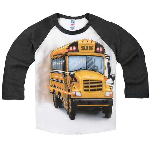Shirts That Go Little Boys' Big Yellow School Bus Raglan T-Shirt