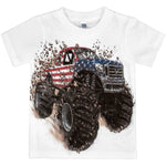 Shirts That Go Little Boys' Big USA Flag Monster Truck T-Shirt