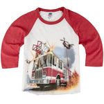 Shirts That Go Little Boys' Fire Truck & Helicopters Raglan T-Shirt