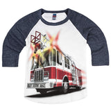Shirts That Go Little Boys' Big Red Fire Truck Raglan T-Shirt