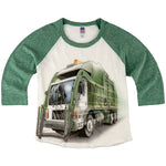 Shirts That Go Little Boys' City Garbage Truck Raglan T-Shirt