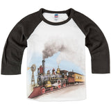 Shirts That Go Little Boys' Old West Steam Train Raglan T-Shirt