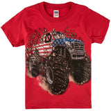 Shirts That Go Little Boys' Big USA Flag Monster Truck T-Shirt